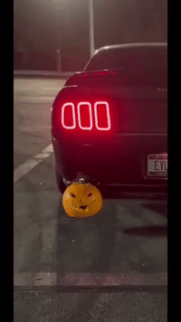 Motorist Creates Blazing Jack-O-Lanterns Using Vehicle's Exhausts
