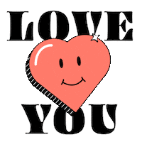 Love You Kiss Sticker by Paula Baines