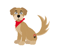 RedRoof dog dogs pet tail wag Sticker