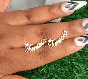 giftsengravedco giphyupload earrings earring name earring GIF