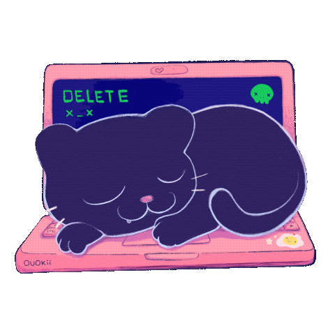 Eonhex giphyupload black cat cat sleeping cat computer Sticker