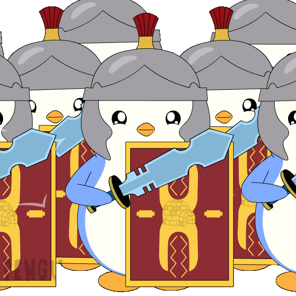 Huddle Up War GIF by Pudgy Penguins