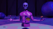 blkmre psychedelic aesthetic skull vaporwave GIF