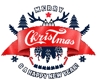 Merry Christmas Reindeer Sticker by Stamatia Alexaki