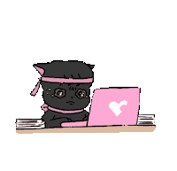 Cat Working Sticker