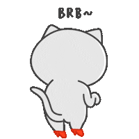 Be Right Back Cat Sticker by KIKI