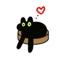 CatLadyCreates love link black cat arms Sticker