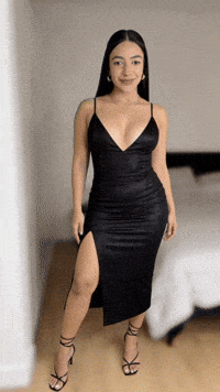 Gold Jewelry Black Dress GIF