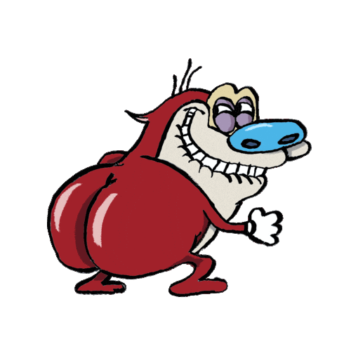 ren and stimpy dancing Sticker by Lawrence Becker