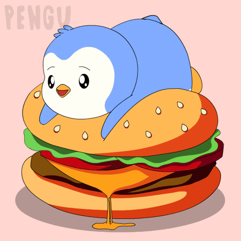 Laying Burger King GIF by Pudgy Penguins
