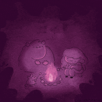 fire camping GIF by Lisa Vertudaches