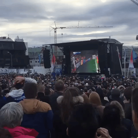 Crowd Erupts in Reykjavik during Iceland-England Match