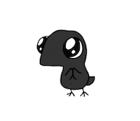 blackjo_whitejo black bird help dinosaur Sticker