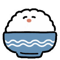 Hungry Rice Sticker by kupaberu