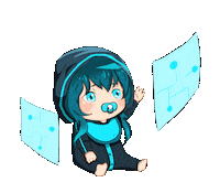 Lunime anime cute baby blue Sticker