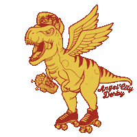 AngelCityDerby los angeles trex roller derby ard Sticker