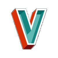 Alphabet V Sticker by The3Flamingos