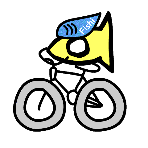 FishiWorld fish cycling ride bicycle Sticker
