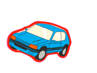 Car Peugeot205 Sticker by Manon Louart