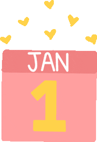 Happy New Year Hearts Sticker