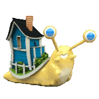 fran6-15 happy yellow house bouncy Sticker