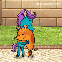 TreehouseDirect dog friendship best friends hugging GIF