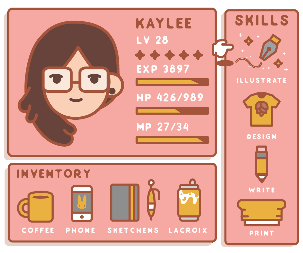 self portrait game menu GIF by Kaylee Pinecone