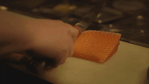 sashimi #munchies #salmon #sushi #slicing GIF by Munchies