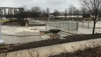 Record-Setting Rainfall Floods Riverwalk in Mishawaka, Indiana