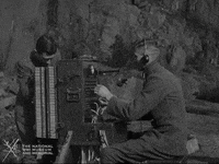 NationalWWIMuseum black and white military telephone footage GIF