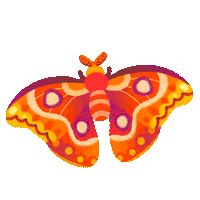 Flapping Atlas Moth Sticker by pikaole