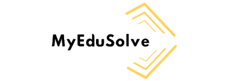 MyEduSolve giphyupload logo blue yellow Sticker