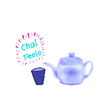 Skushdesigns tea chai teapot skushdesigns Sticker