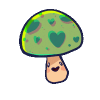 Giroto99 heart adorable mushroom smol Sticker