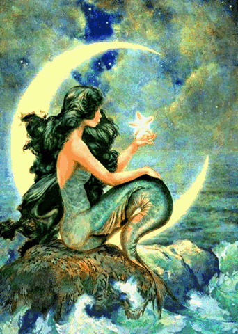 moon mermaid GIF