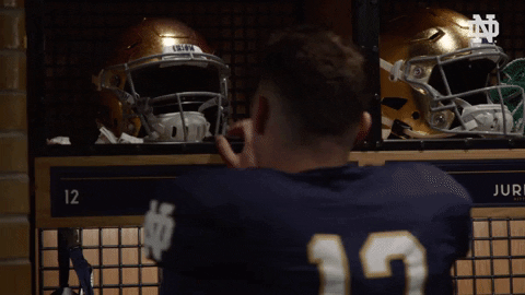 Helmet Getting Ready GIF by Notre Dame Fighting Irish