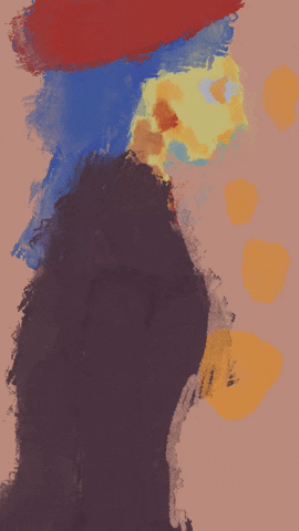 2TAILDOG sad crying oil painting GIF