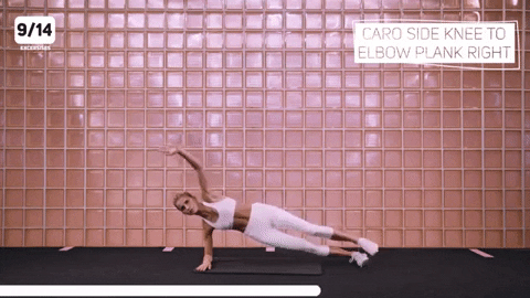Ktrn14 giphygifmaker workout plank side to knee plank GIF