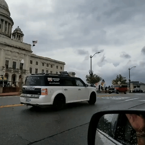 Motorists Protest Rhode Island Lockdown Measures at State House