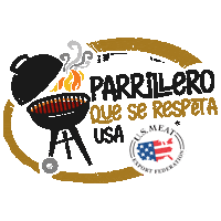 usmeat us meat us pork us beef parrillero de corazon Sticker