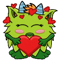 GreenRose125 love heart green monster Sticker