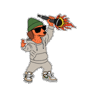 casa24records music rap mic microphone Sticker
