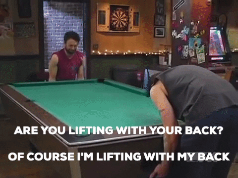Futurity giphygifmaker its always sunny lift with your back GIF