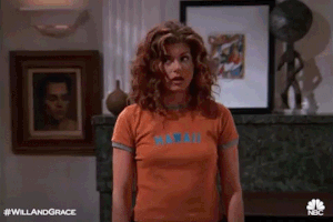 shocked debra messing GIF by Will & Grace