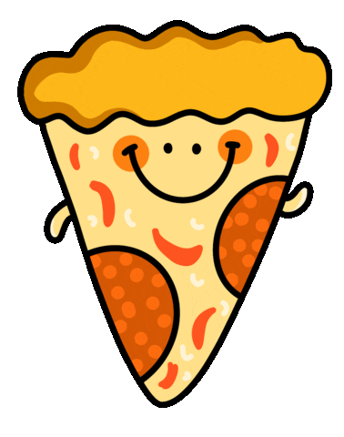 Pizza Cheese Sticker by Andreea Illustration
