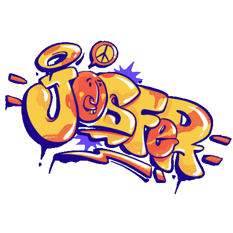 josfer skull graffiti mouth spray Sticker