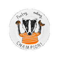 Jimbobart illustration animals winner breakfast Sticker