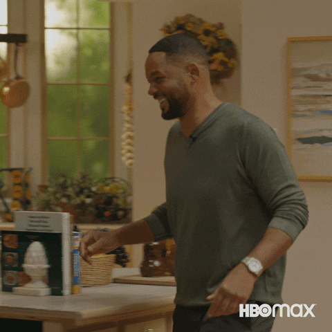 TV gif. Will Smith as Will in The Fresh Prince of Bel Air gives Karyn Parsons as Hilary a big hug.
