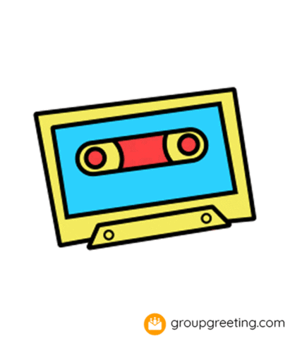 GroupGreetingcards giphyupload cassette groupgreeting group greeting Sticker