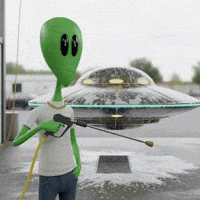 Car Wash Ufo GIF by Lonely Aliens